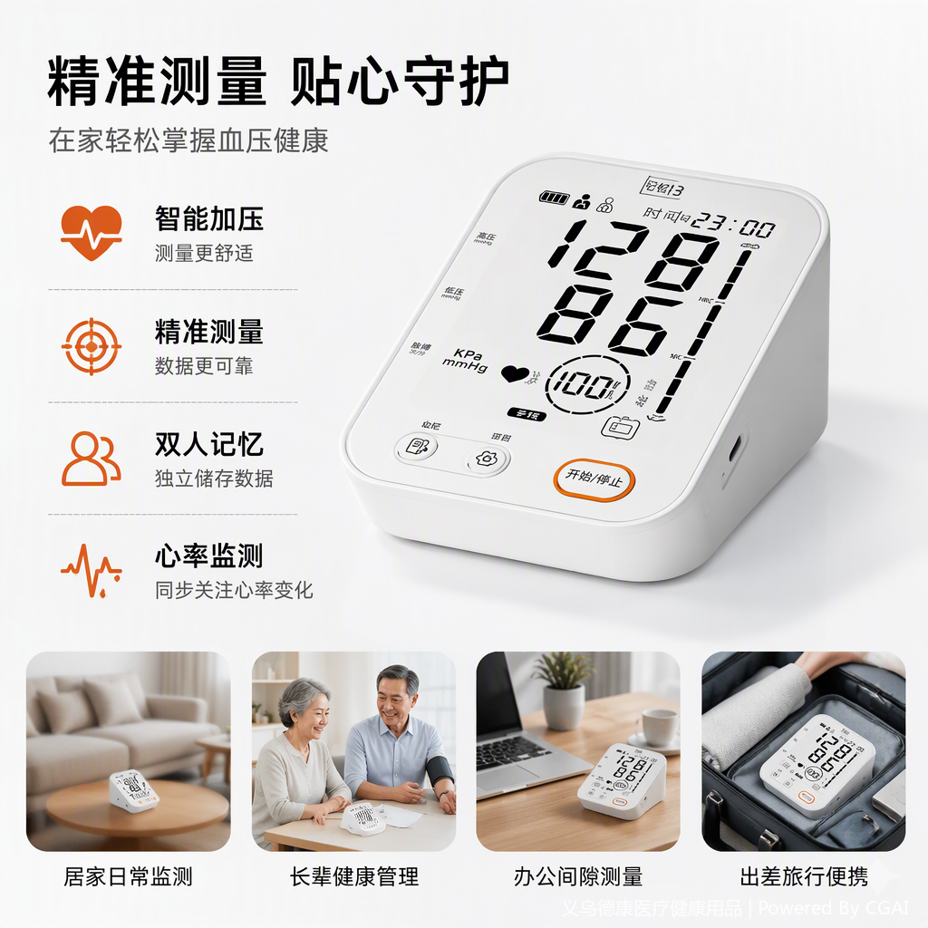 Home digital blood pressure monitor, portable health measuring device, home blood pressure monitor, adult blood pressure instrument, medical and maintenance products details Picture