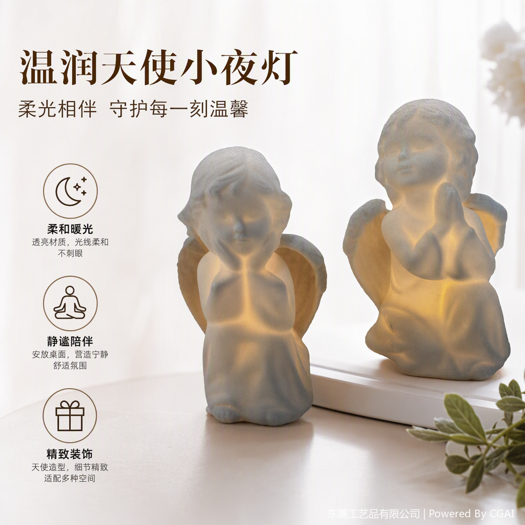 Creative white angel ornaments, cute home decorations, warm gifts, handicrafts and artworks