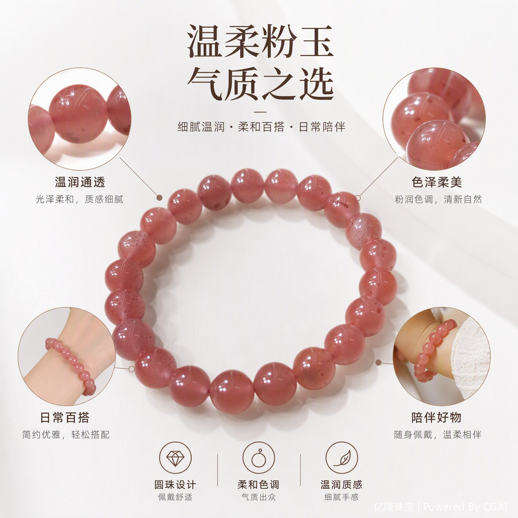 Fashionable red beaded bracelet for ladies, a retro accessory, simple and versatile, trendy bracelet gift