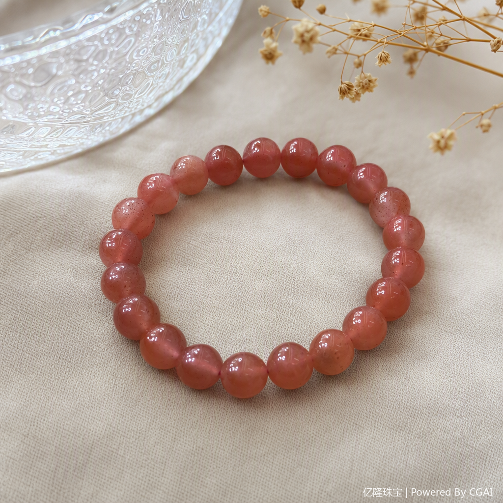 Fashionable red beaded bracelet for ladies, a retro accessory, simple and versatile, trendy bracelet gift details Picture