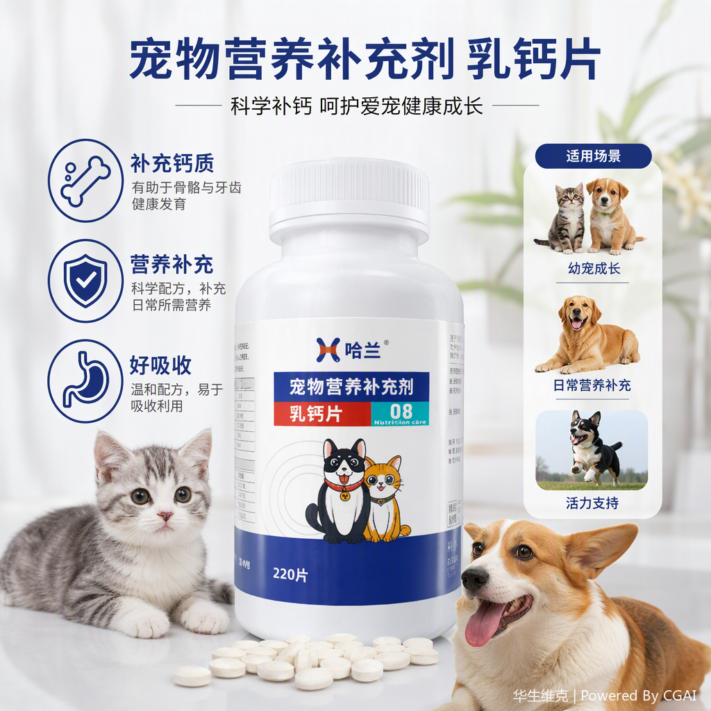 Watson Vic Harlan Milk Calcium Tablets for Dogs, Sheep, Small and Medium-sized Dogs, pet Calcium Tablets, nutritional products for calcium supplementation and trace element supplementation Specification image