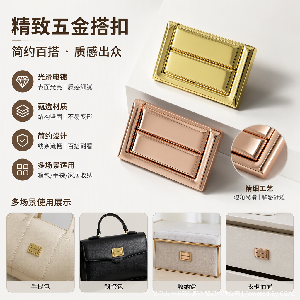 金属搭扣高品质金色玫瑰金配件多场景装饰手工DIY制作材料详情2