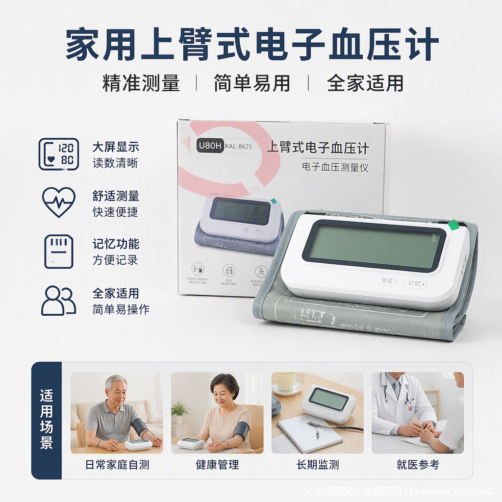 Smart home blood pressure monitor, medical maintenance blood pressure monitor, digital display portable health detection device details Picture