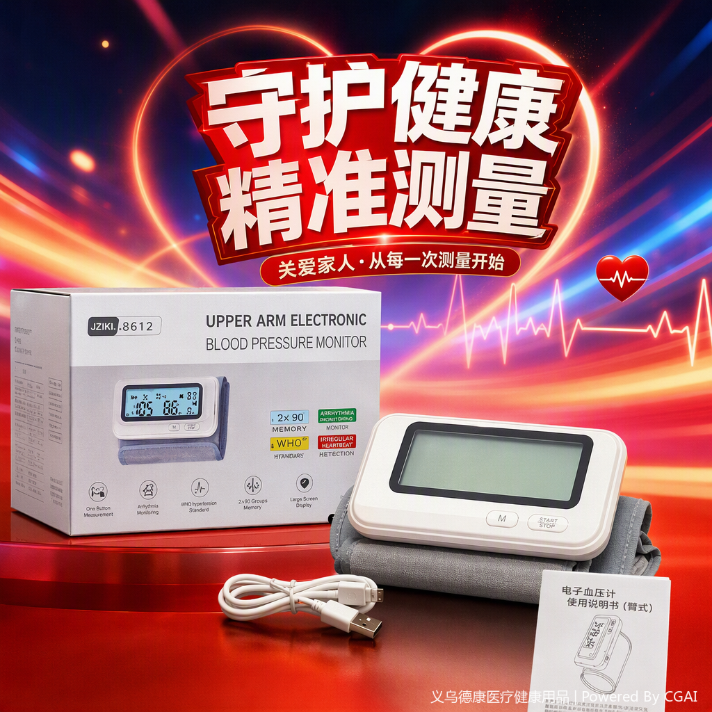 Smart home blood pressure monitor, medical maintenance blood pressure monitor, digital display portable health detection device Specification image