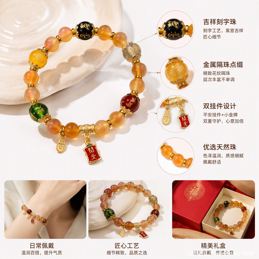 Colorful beaded bracelet, fashionable and simple hand-woven, a trendy accessory for couples and students