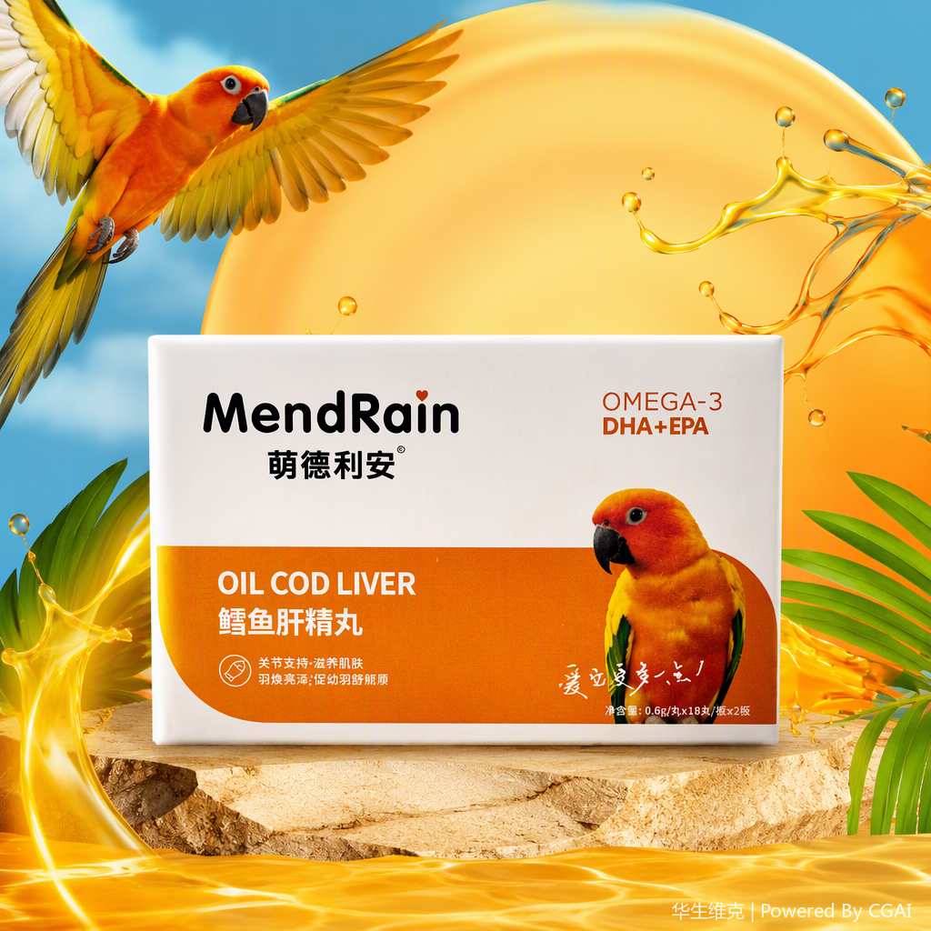 Watson Wick Mengdelian Bird Compound Premix Feed Cod Liver Essence Pills support/nourish the skin, brighten the feather color/promote eye health details Picture