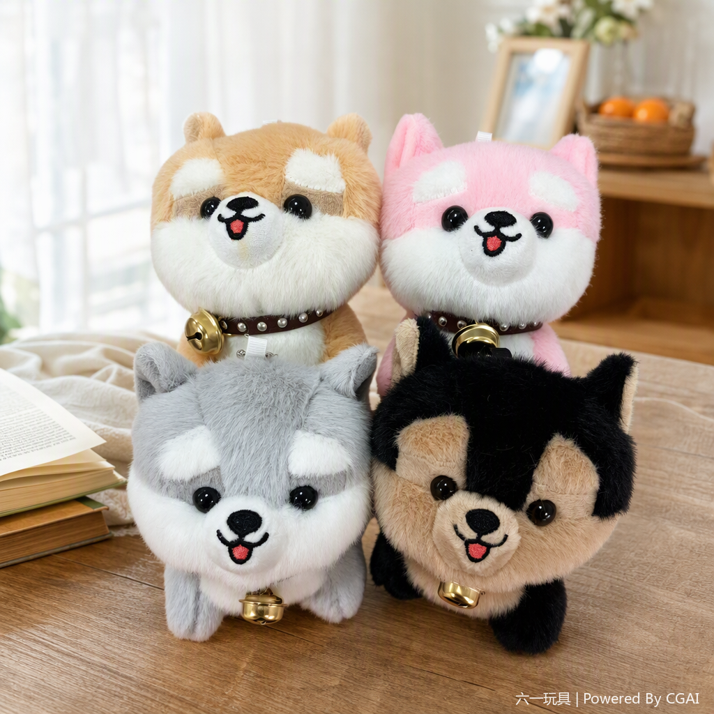 Sanrio plush dog doll set of four, cute cotton doll plush toys, children's gifts details Picture