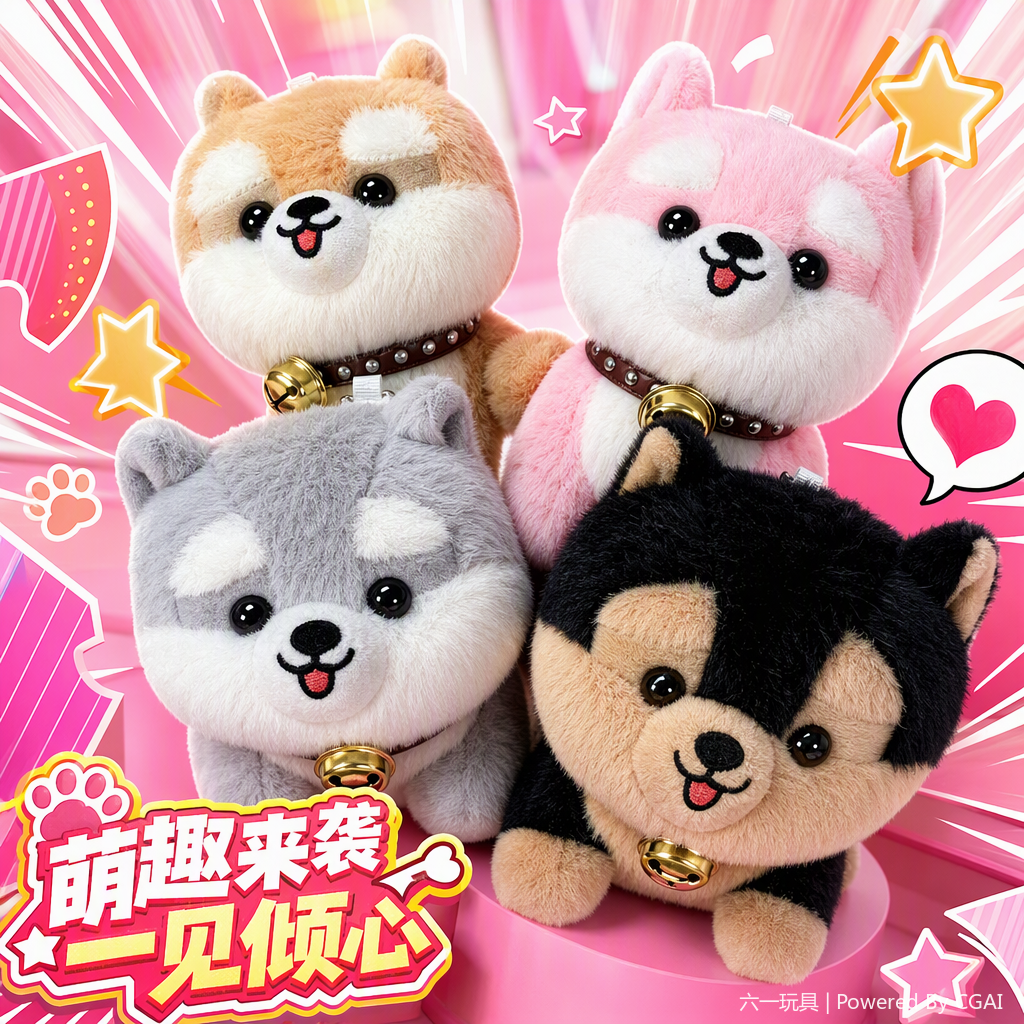 Sanrio plush dog doll set of four, cute cotton doll plush toys, children's gifts Application Scenario