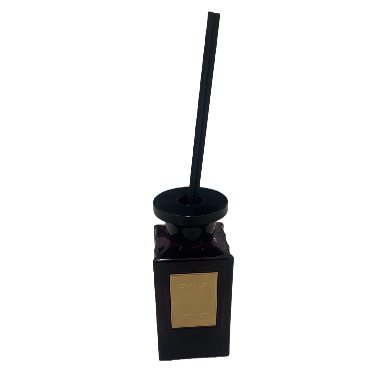 Deep purple glass aroma bottle with golden label, elegant fragrance, long-lasting, suitable for bedroom, living room, black incense stick decoration Item Picture
