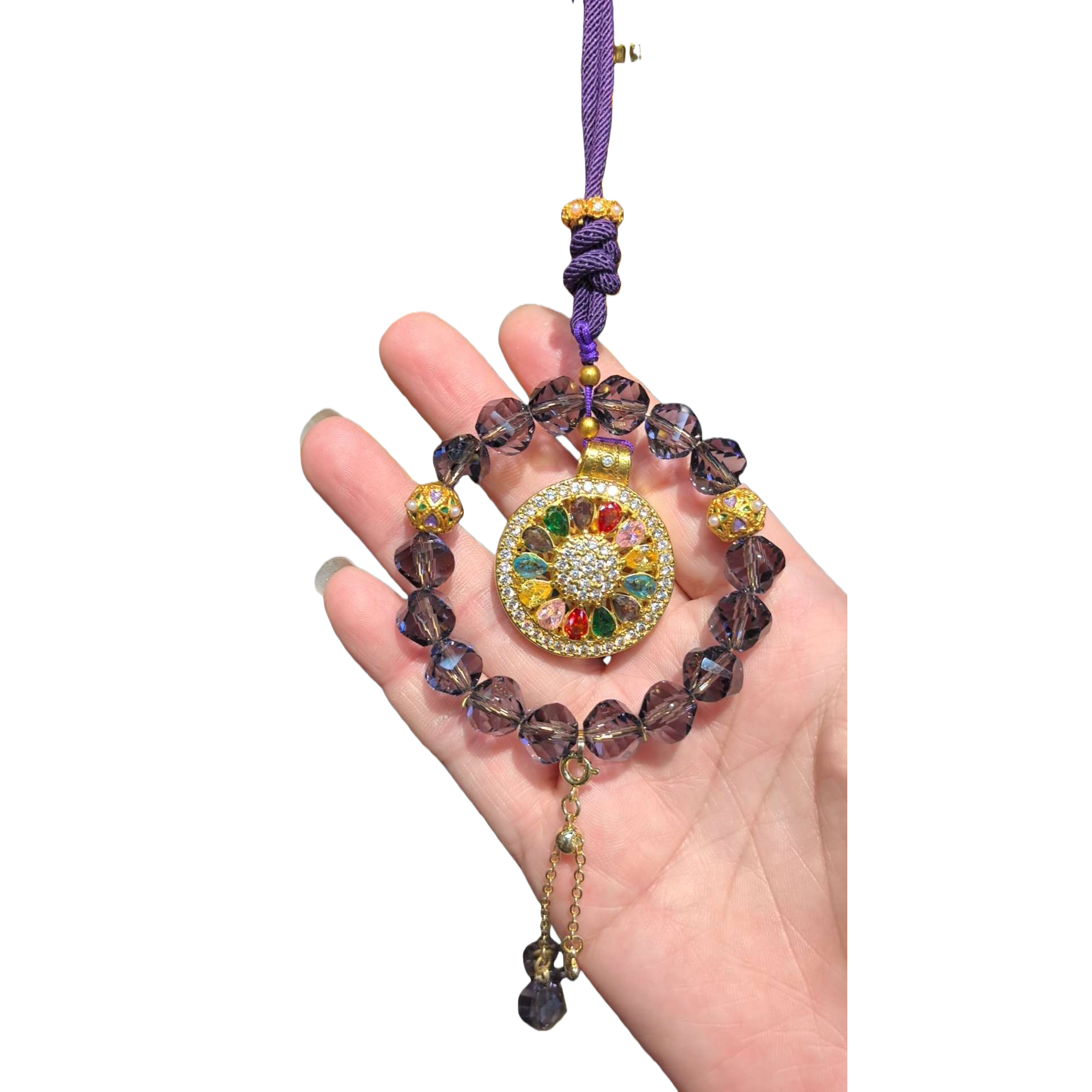 Moda púrpura cuerda nudo colgantes con agarre de mano joyas colgantes moda simple accesorios unisex regalos Item Picture