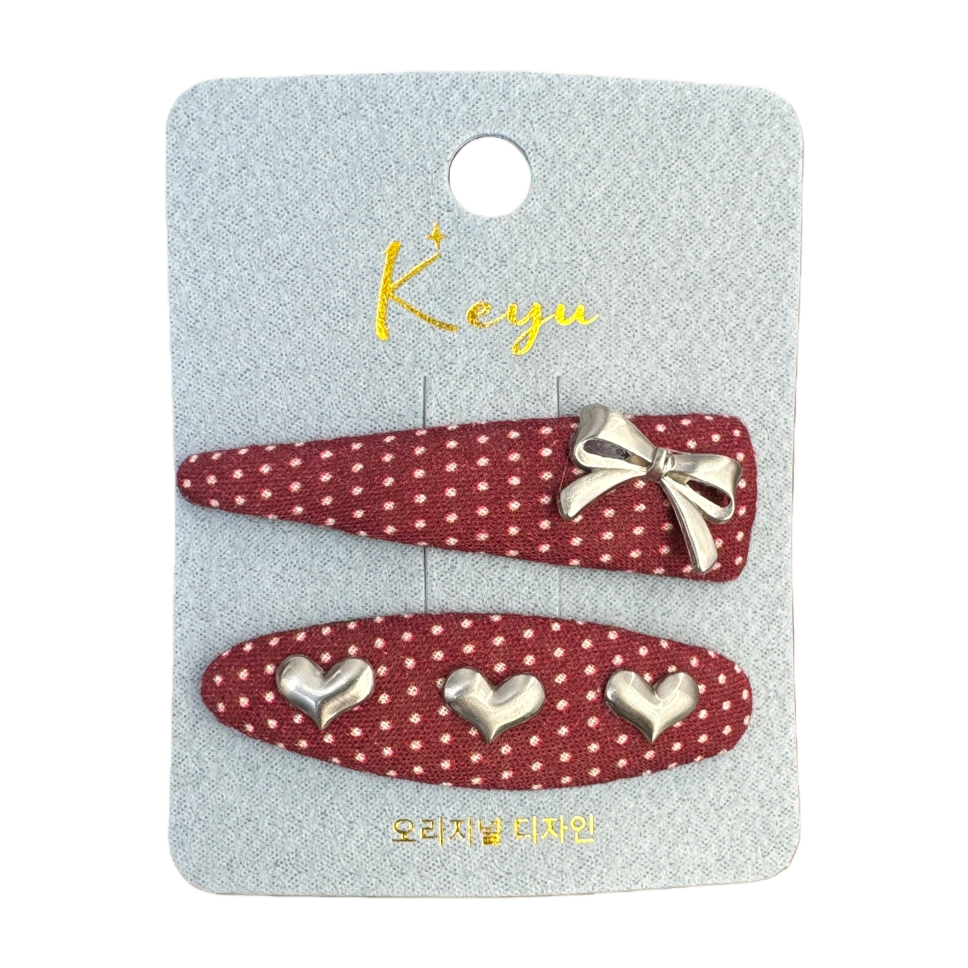 Estilo coreano clip de pelo simple conjunto arco forma larga tres corazones oval adorno de pelo ramo de pelo accesorios moda y versatilidad Item Picture