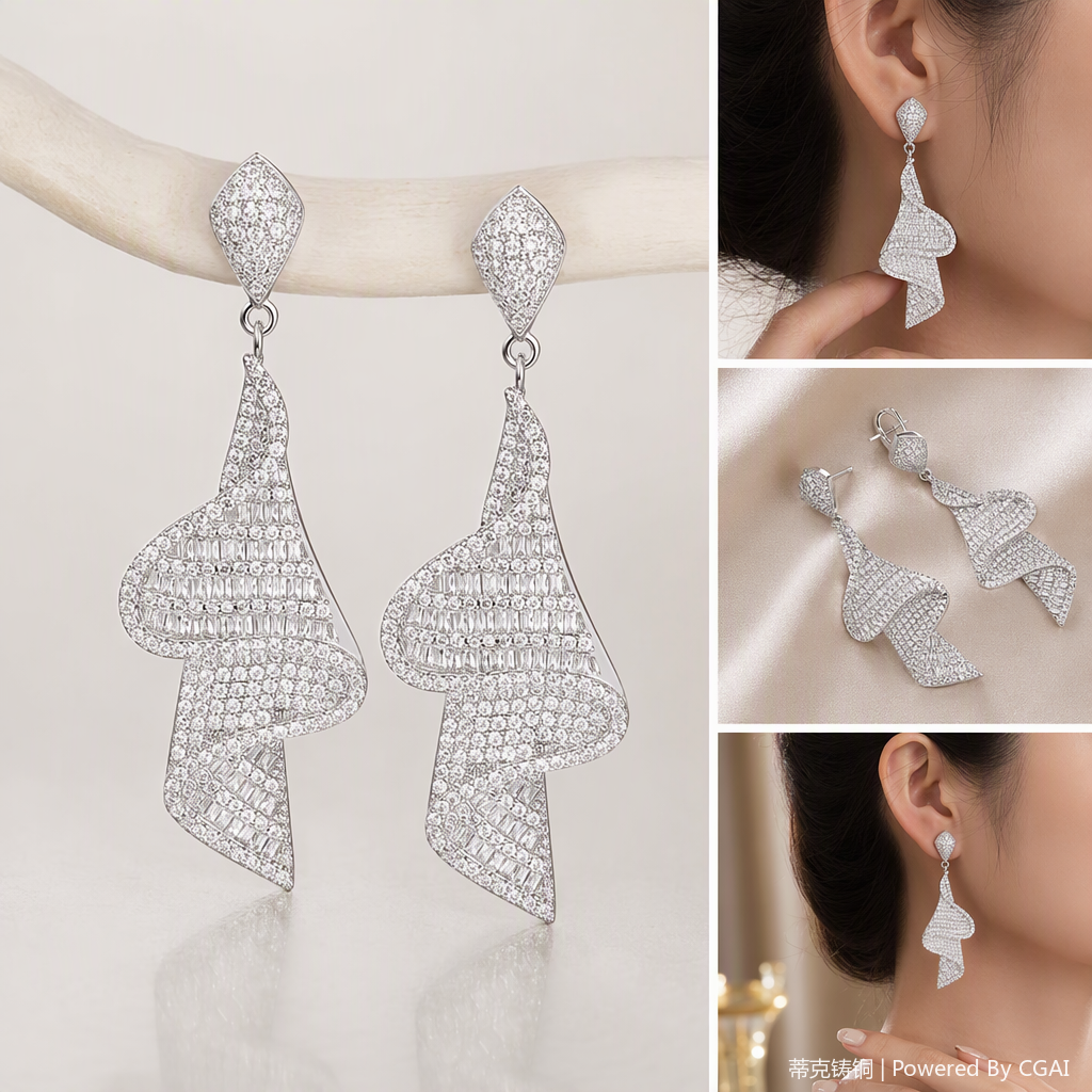 Fashionable and simple metal earrings, versatile earrings for women's charm, trendy earrings, stud earrings, ear clips and accessories