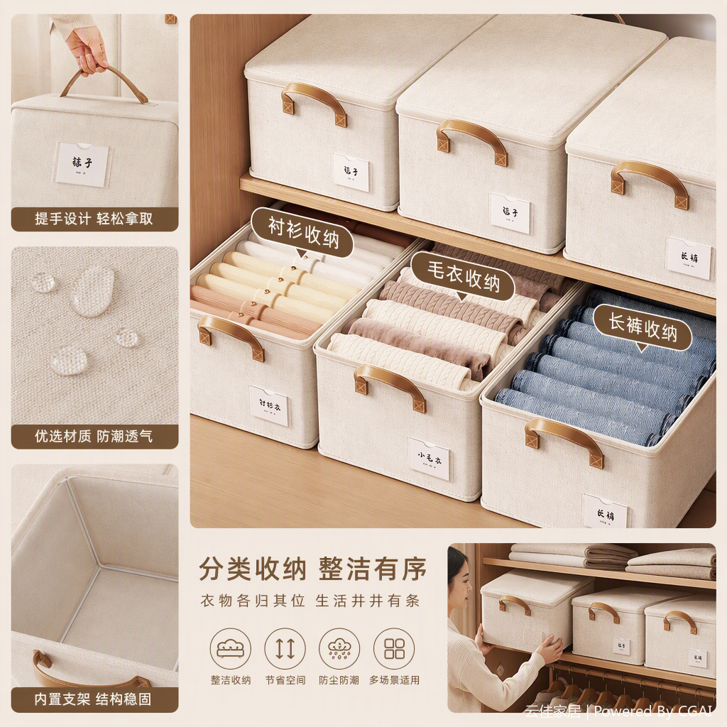 多功能塑料收纳盒家用整理箱防尘收纳容器收纳用品储物盒整理箱产品图