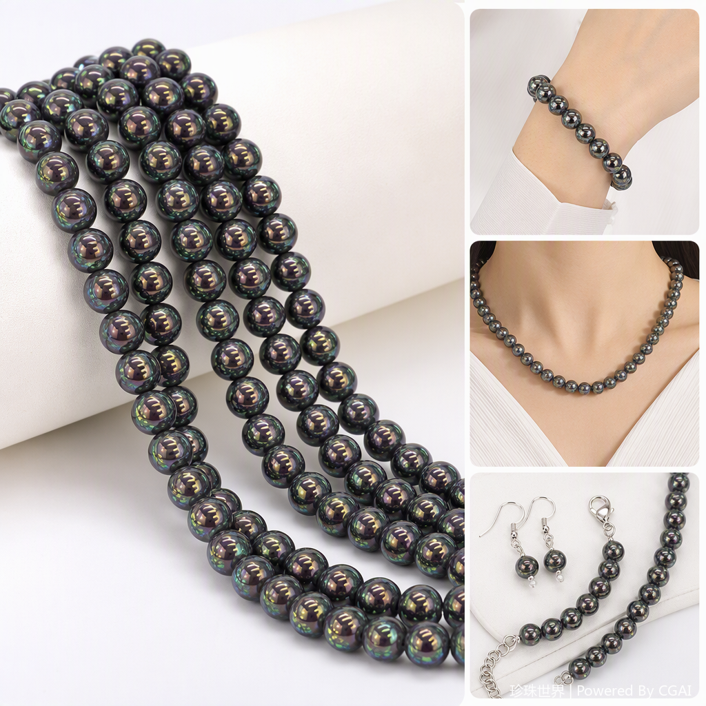 Rainbow luster bead handcrafted beaded jewelry accessories, multi-color DIY material gift box set