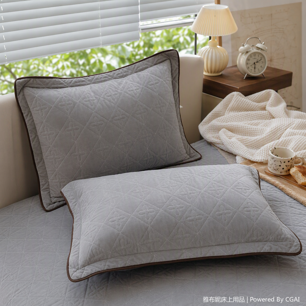 Warm quilted three-piece home textile set bedding, soft and comfortable, available in multiple colors