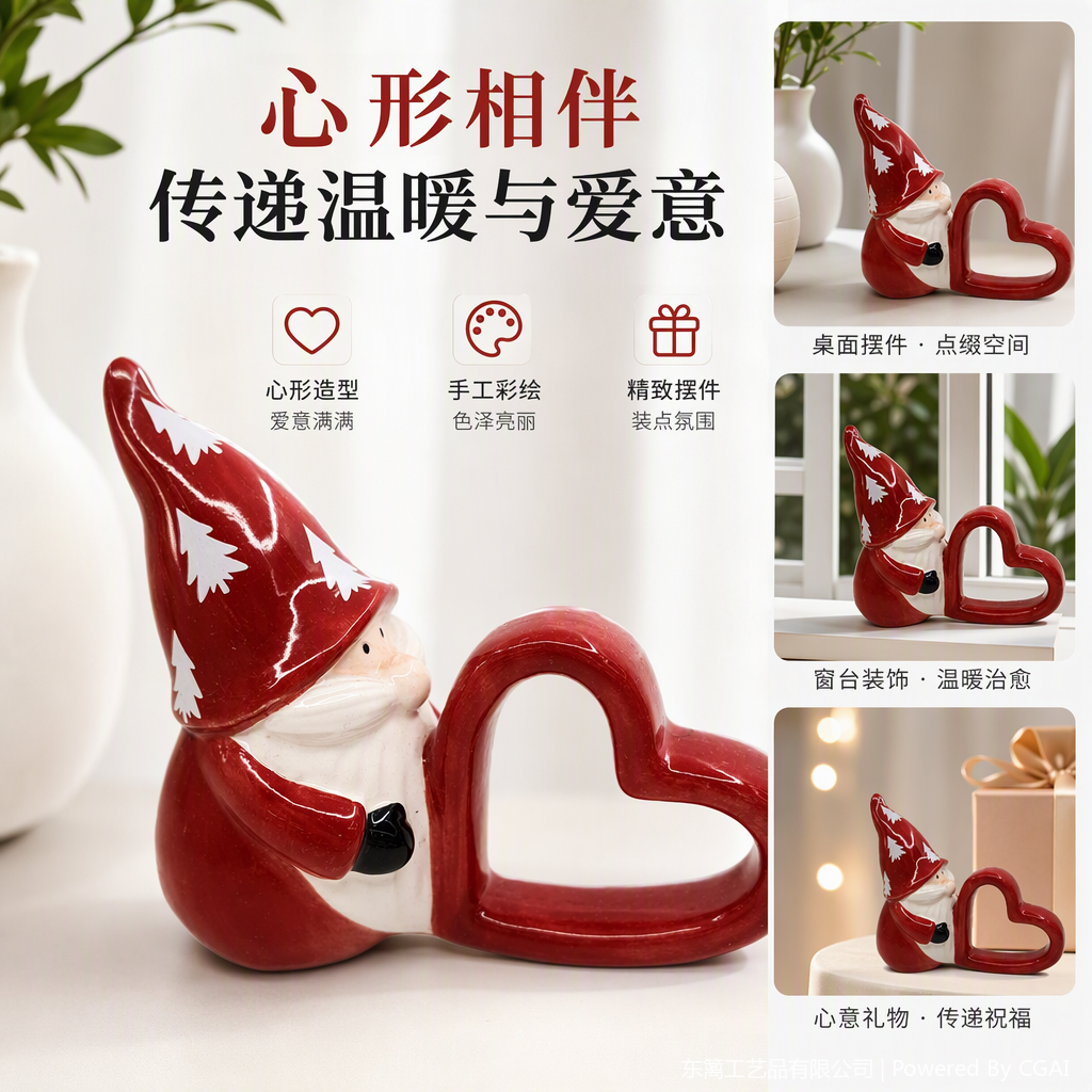 Santa ceramic pedestal sombrero alto pino blanco patrón corazón manijas decoraciones de vacaciones regalos Santa ceramic pedestal sombrero alto pino blanco patrón corazón manijas decoraciones de vacaciones regalos
