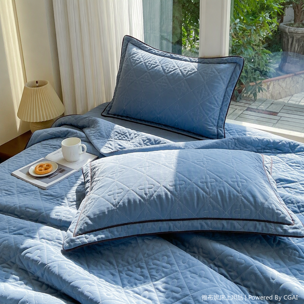 Warm quilted three-piece home textile set, bedding, comfortable and soft bedding set, bed sheet, duvet cover and pillowcase combination