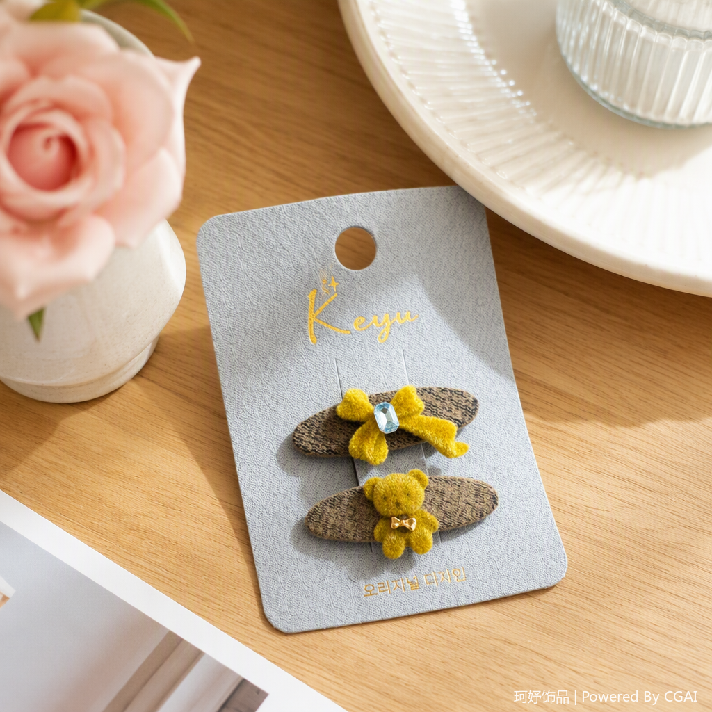 Moda tarjeta gris juego de pinzas de pelo simple y versátil accesorios para el pelo para niñas accesorios para el pelo combinación caja de regalo estilo details Picture
