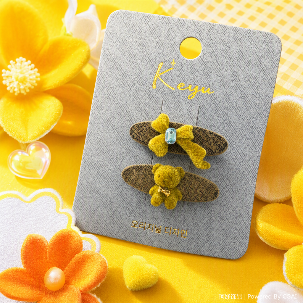 Moda tarjeta gris juego de pinzas de pelo simple y versátil accesorios para el pelo para niñas accesorios para el pelo combinación caja de regalo estilo Specification image