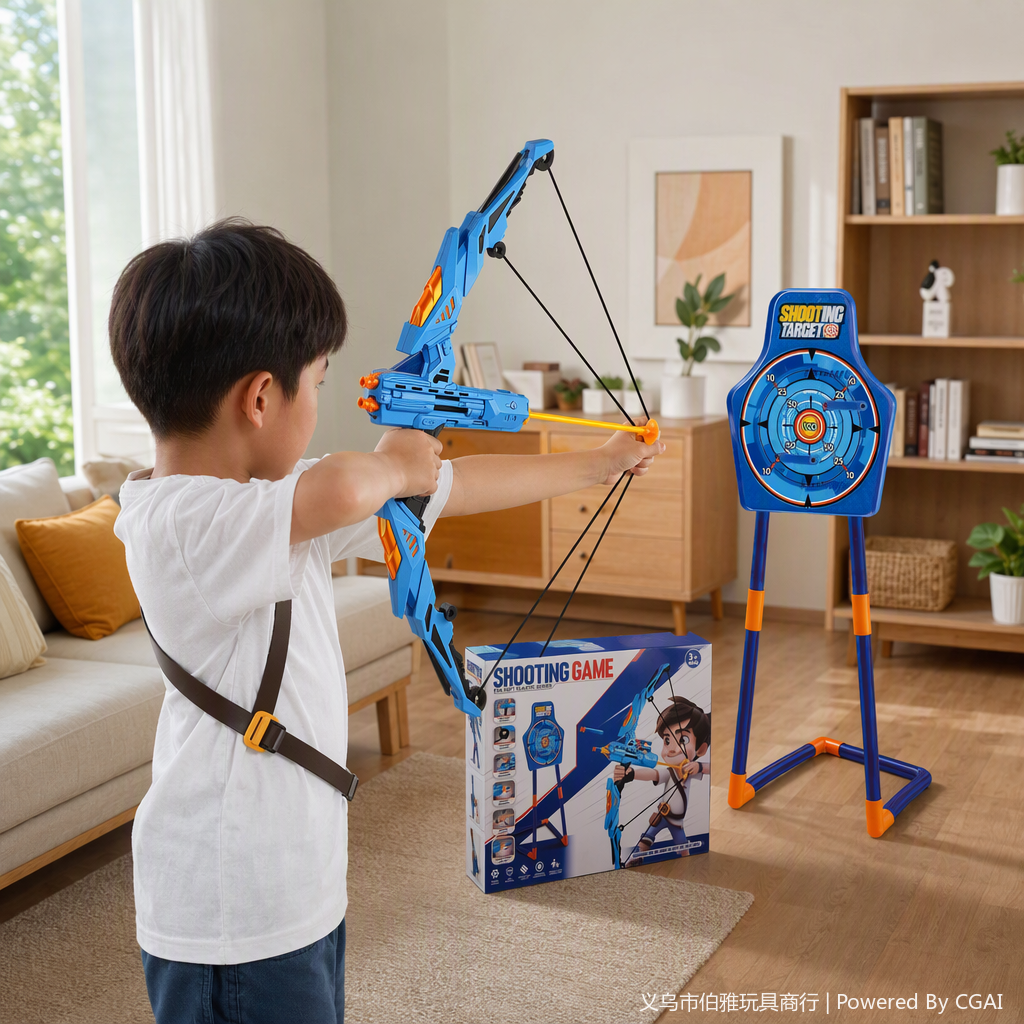 The children's blue bow and arrow toy set is safe and non-toxic, suitable for boys and girls as a shooting game gift details Picture