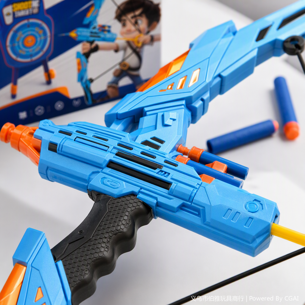 The children's blue bow and arrow toy set is safe and non-toxic, suitable for boys and girls as a shooting game gift Application Scenario