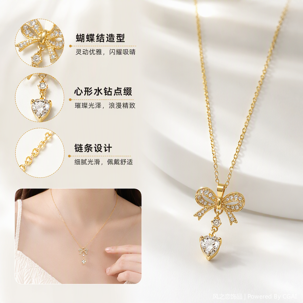 قلادة معدنية بسيطة الموضة، قلادة ذات منحنيات صورية Specification image