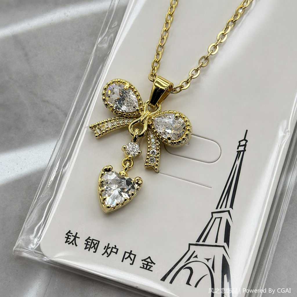 Fashionable and simple metal pendant necklace for women, Korean style, trendy and versatile, personalized accessory gift