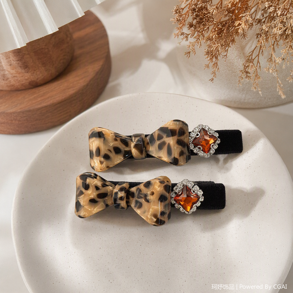 Moda estampado de leopardo arcos clips para el pelo simple accesorios para el pelo accesorios para el pelo clips para el pelo niños tendencias details Picture