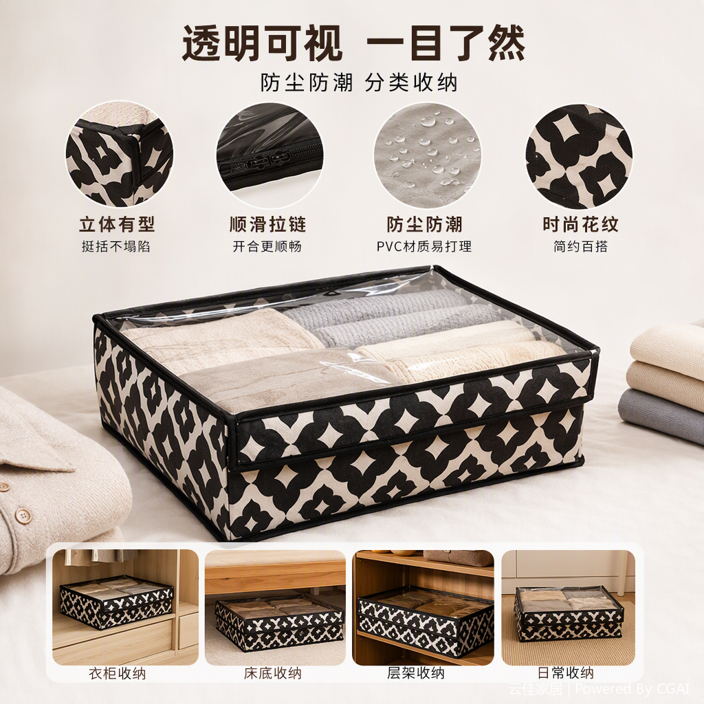多功能办公收纳用品整理箱文具资料收纳盒办公桌面收纳整理器办公用品收纳箱白底实物图
