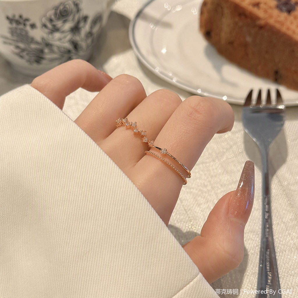 Fashionable and simple metal ring jewelry, couple rings for men and women, versatile and personalized trendy accessories Item Picture
