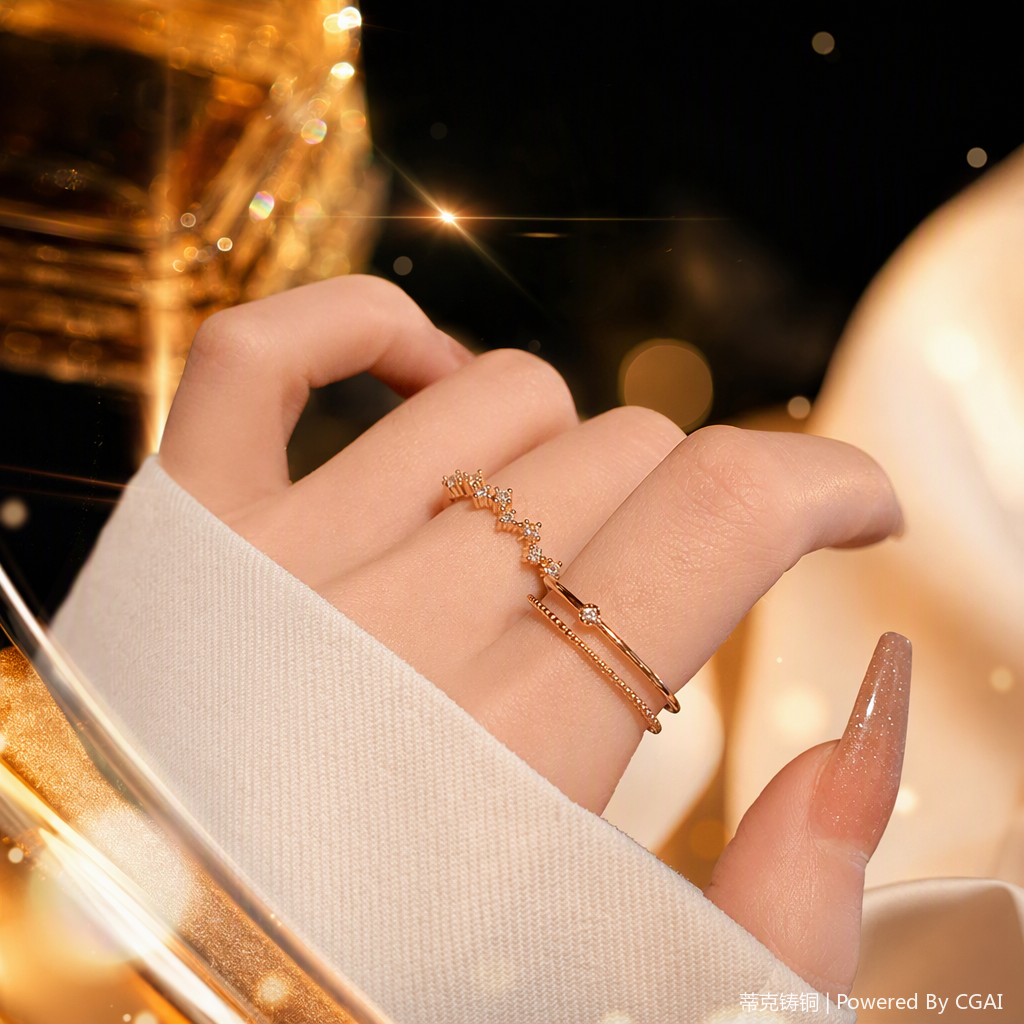 Fashionable and simple metal ring jewelry, couple rings for men and women, versatile and personalized trendy accessories Specification image