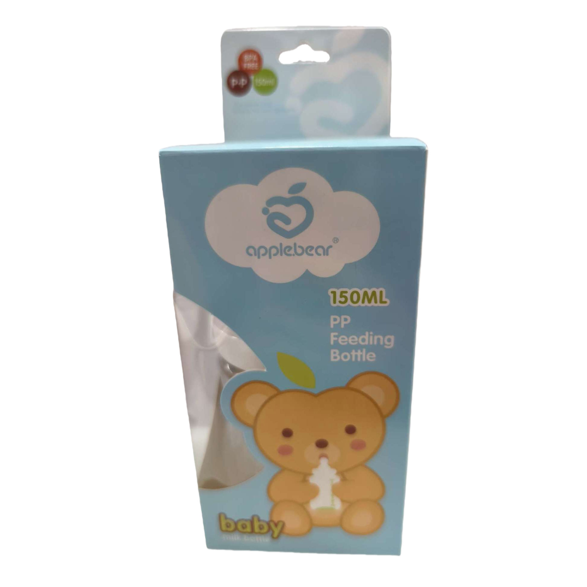Baby bottle blue packaging box, anti-drop and heat-resistant, baby bottle, newborn products, children's bottle accessories, PP material 150ml Item Picture