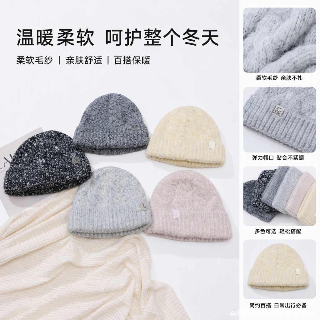 Five fashionable and warm knitted hats for both men and women, a must-have for autumn and winter casual fashion