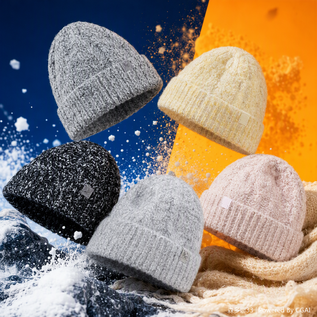 Five fashionable and warm knitted hats for both men and women, a must-have for autumn and winter casual fashion Specification image