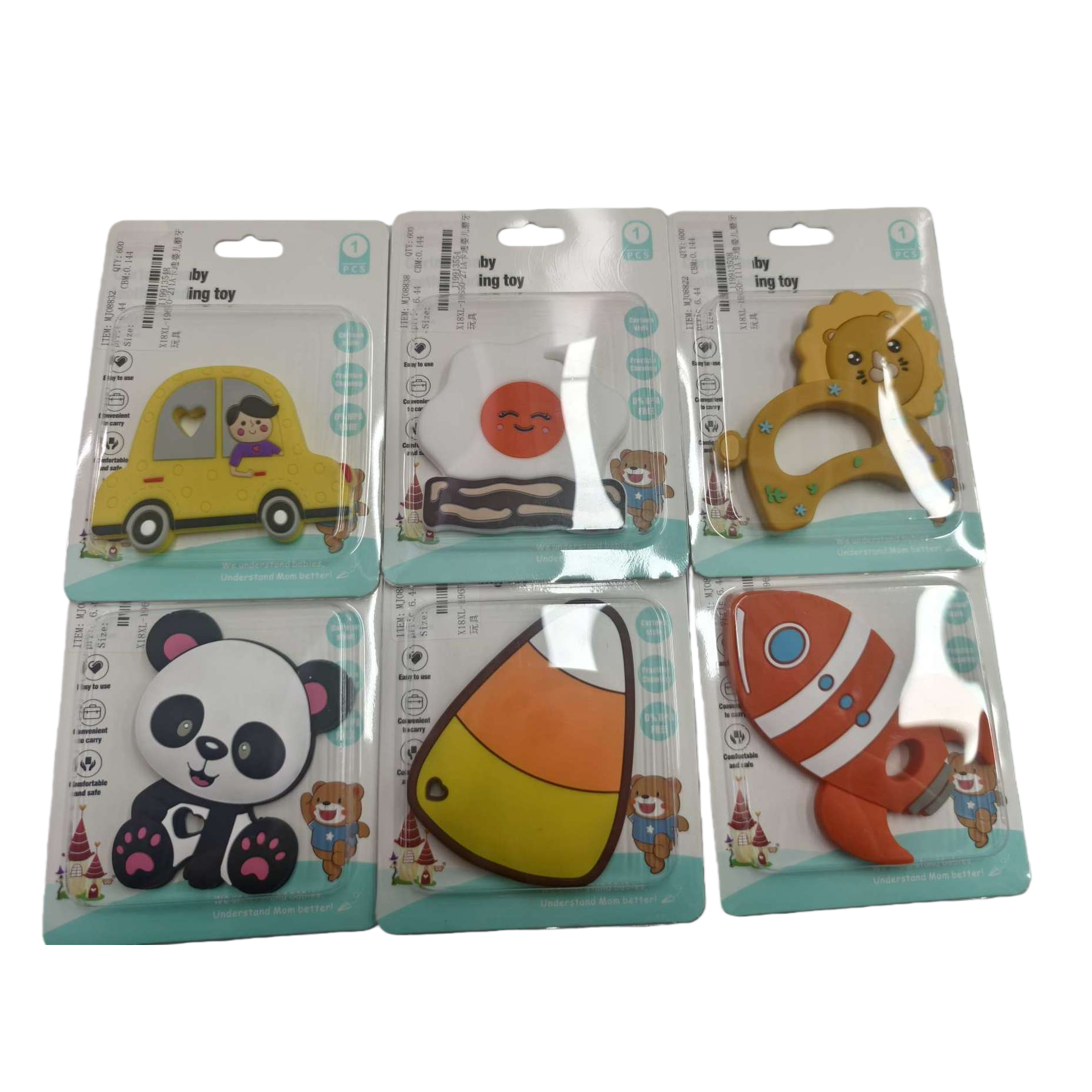 Colorful baby teething toys, baby teething comfort, children's teething toys, educational toys, soft and safe teething sticks, cartoon patterned teething sticks, teething fun Item Picture