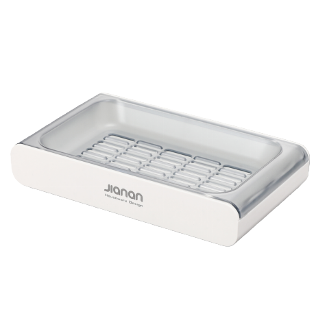 【CL】26Q4#3201 White grille suction cup soap tray aromatherapy soap box waterproof and moisture-proof simple bathroom storage product Item Picture