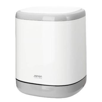 【CL】26Q4#3608 White cylindrical environmental sanitation trash can, large-capacity durable hygiene cleaning product for outdoor and indoor public places Application Scenario