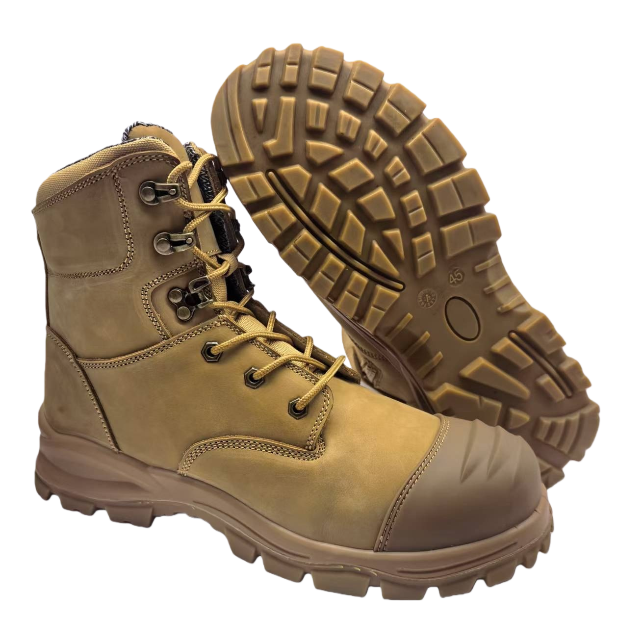 Durable and anti-slip khaki work boots, men's casual outdoor work shoes, durable, comfortable and protective shoes