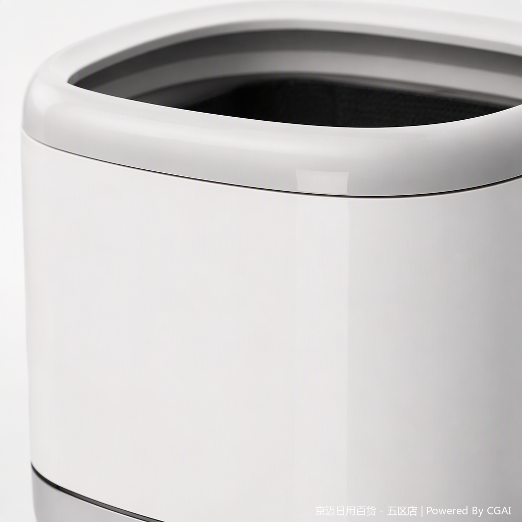 【CL】26Q4#3609 White cylindrical hardware bathroom trash can with lid, PP material household kitchen storage bucket, simple and practical Specification image