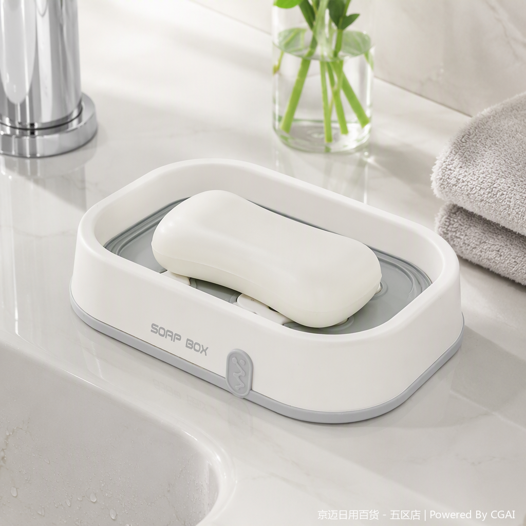 【CL】26Q4#3202 Multi-functional suction cup Soap box, white simple aromatherapy soap holder, bathroom washbasin storage product details Picture