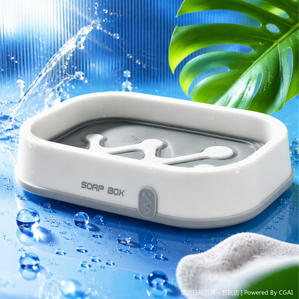 【CL】26Q4#3202 Multi-functional suction cup Soap box, white simple aromatherapy soap holder, bathroom washbasin storage product Specification image