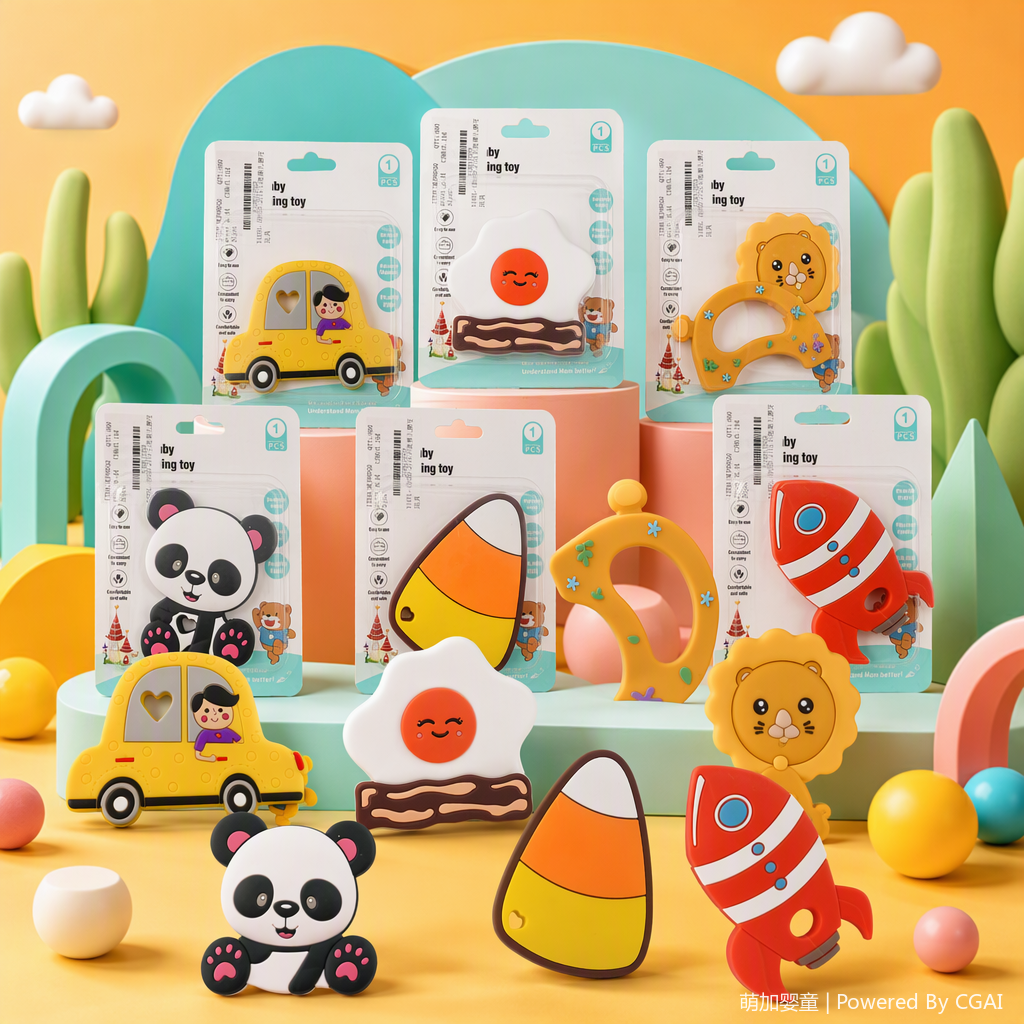 Colorful baby teething toys, baby teething comfort, children's teething toys, educational toys, soft and safe teething sticks, cartoon patterned teething sticks, teething fun Specification image