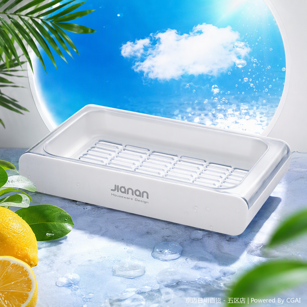 【CL】26Q4#3201 White grille suction cup soap tray aromatherapy soap box waterproof and moisture-proof simple bathroom storage product Specification image
