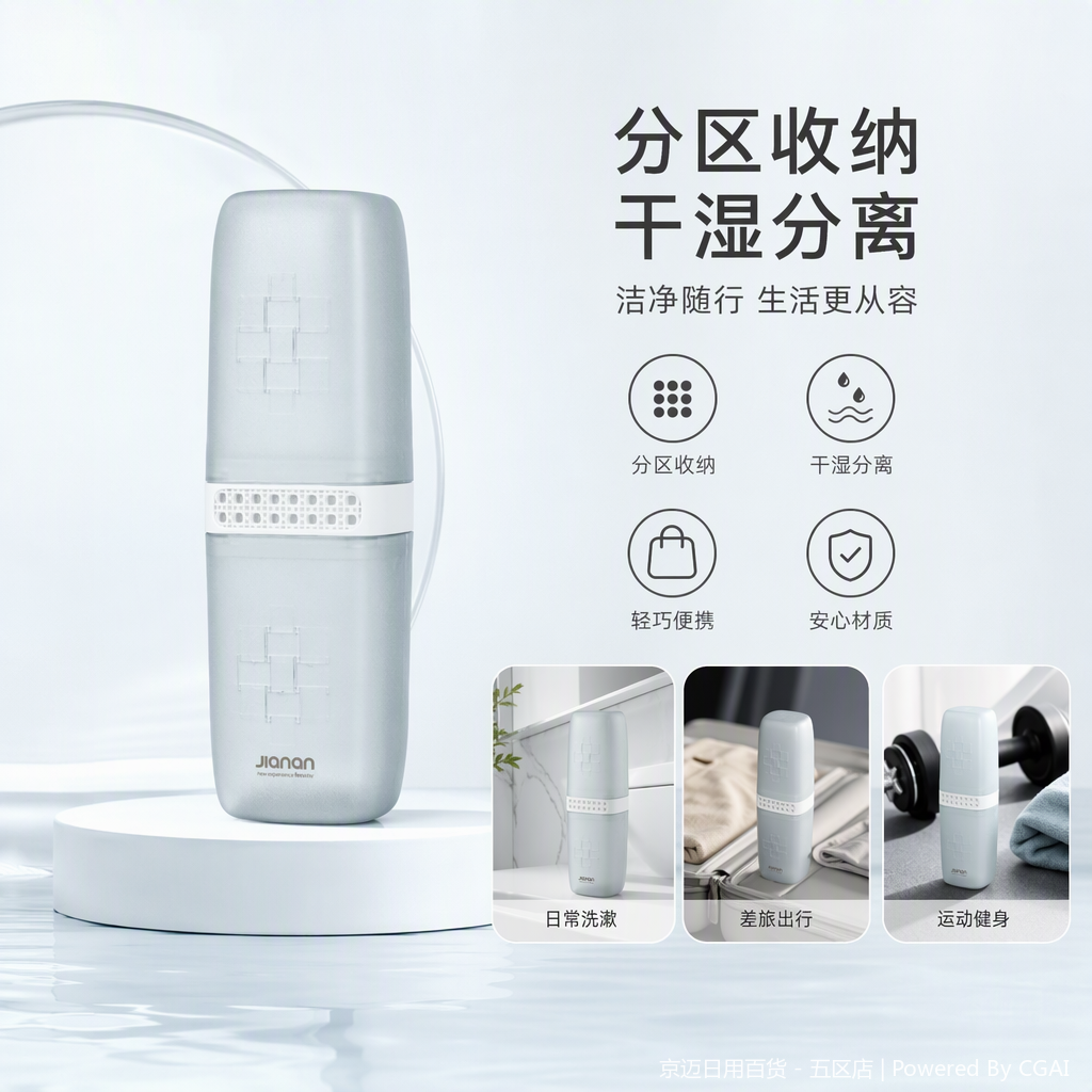 【CL】26Q4#3001 Multi-functional wall-mounted toothbrush stand, toothbrush holder, toothpaste and toothbrush box, toiletry set, bath ball, tooth cup, storage bag, hygienic and convenient