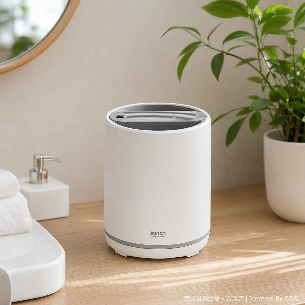 【CL】26Q4#6101 Multi-functional PP material bathroom trash can with lid, simple and practical hardware structure, household storage container details Picture
