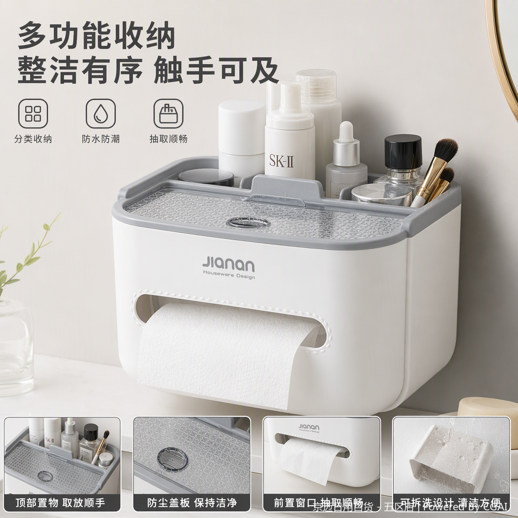 【CL】26Q4#9500 Multi-functional white desktop storage box, clothing organization box, simple storage box, storage box, organization supplies storage box