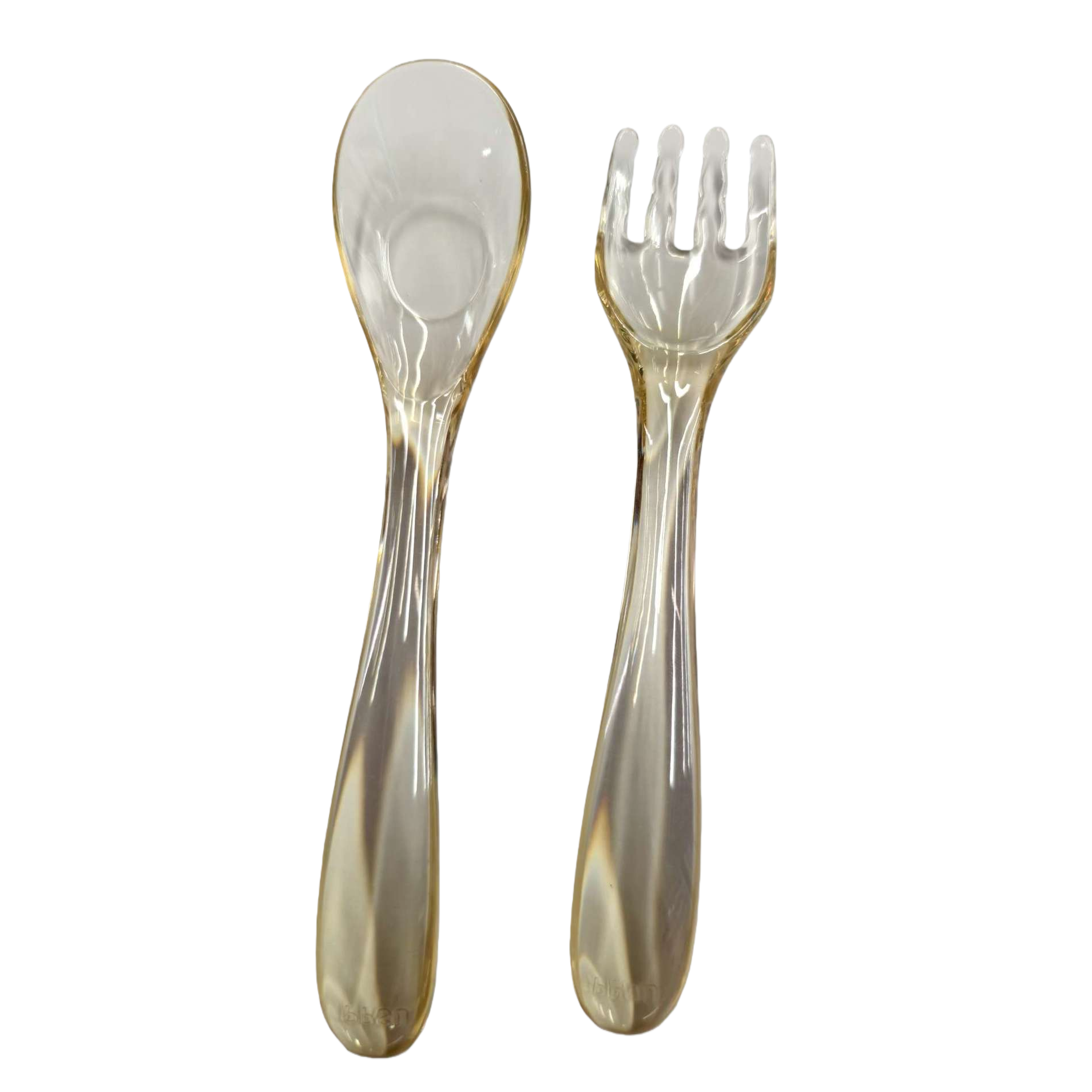 High-end amber transparent tableware spoon and fork set, heat-resistant restaurant household tableware table supplies PPSU training fork and spoon set Item Picture