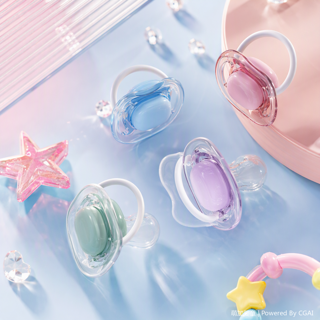 Colorful pacifier packaging box, baby products, soft silicone baby pacifier gift box, safe and clean pacifier Specification image