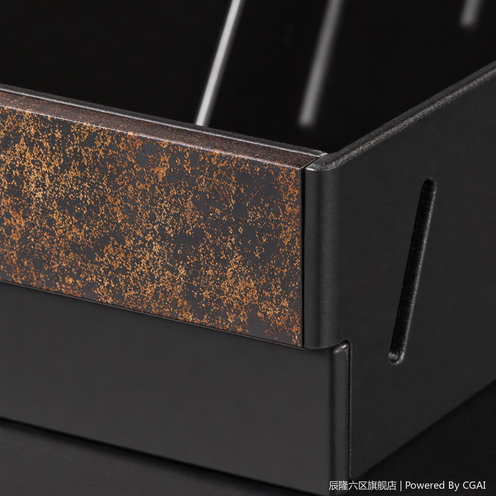 【CL】26Q4#8230 Multi-functional non-drilling folding layer rack, black with rust texture, perforated board, toilet, bathroom storage and organization rack, storage rack Specification image