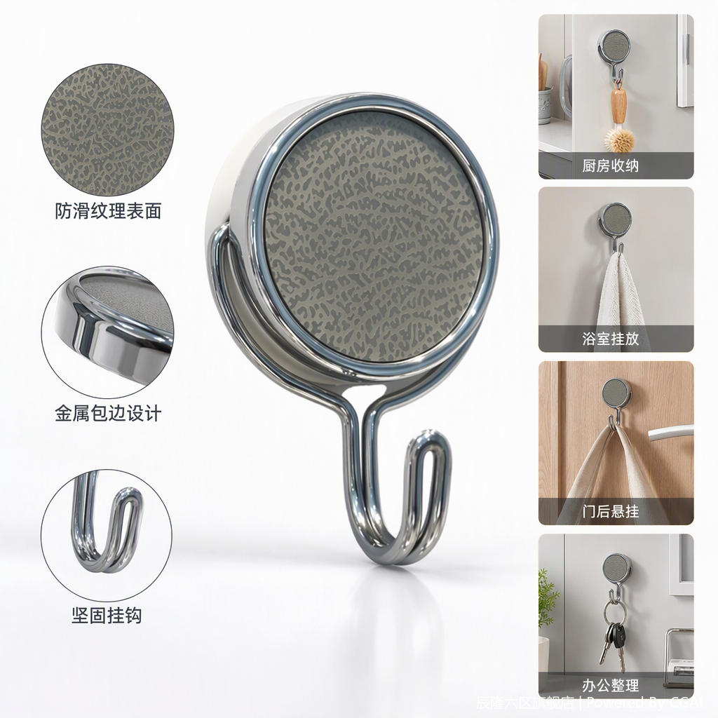 【CL】26Q4#8900 Function 304 stainless steel magnetic adhesive hook coat rack hook, simple and practical household kitchen storage product 【CL】26Q4#8900 Function 304 stainless steel magnetic adhesive hook coat rack hook, simple and practical household kitchen storage product